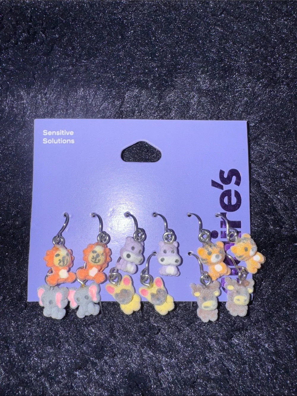 NWT 6 Pair Girls Cute Animals Earrings Sensitive Solutions Tween Teen Gift